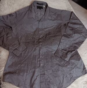 Salvage Ferruché Silver Button-Up Shirt Size XL 17/17.5 GRAY COLOR